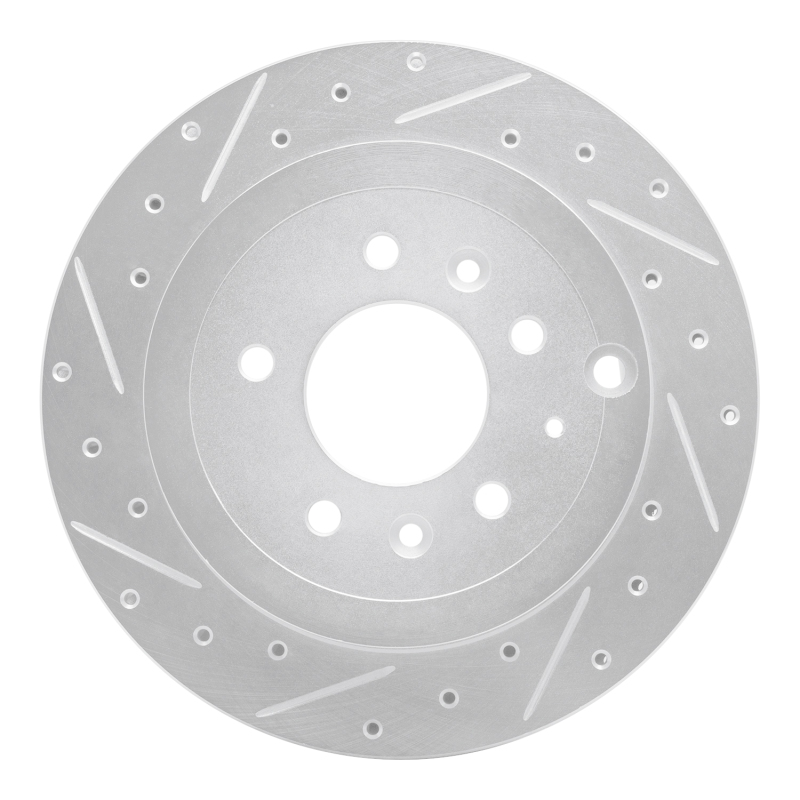Ford Edge Brake Rotor (1) - Rear Left - R1 Concepts - Drilled & Slotted - Silver - `07-`12